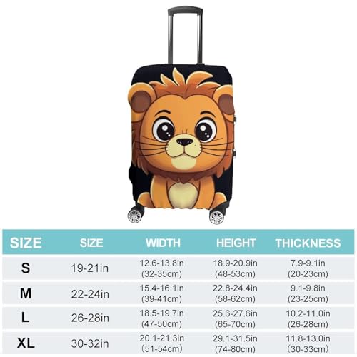 Cute Cartoon Lion Printed Luggage Cover Protector, Fits 18-32 Inch Luggage2