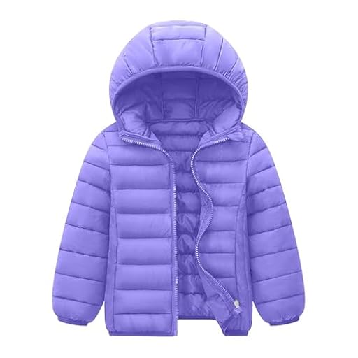 Generisch Chaqueta de invierno para niño y niña, informal, chaqueta con capucha, para niños pequeños, a prueba de viento, abrigo cálido para niñas, chaqueta para bebé, morado, 7-8 años | Ya disponible en tu tienda friki favorita! En mundofriki.es!