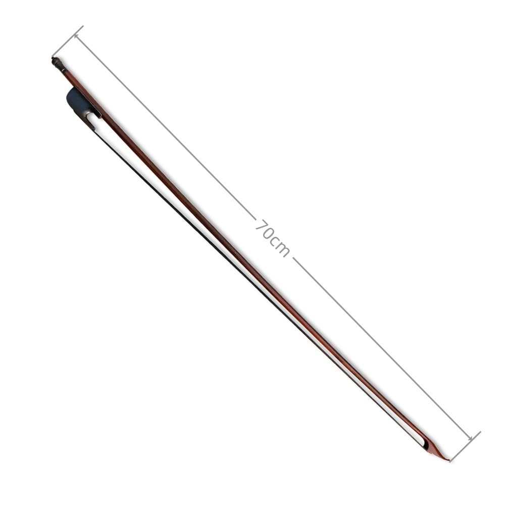 Violin Bow 4/4 Baroque Bows Ebony Frog Brazil wood AAA grade Mongolian Horsehair Bow hair Straight and well balanced Round Stick Violin Bow (Black Bow hair)