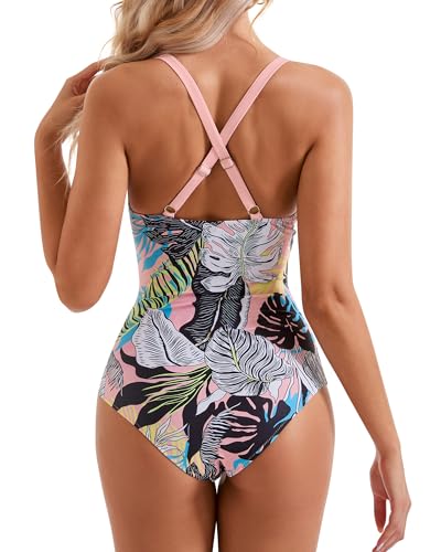 SUUKSESS Women Wrap Cut Out One Piece Swimsuit High Waisted Monokini Bathing Suit2