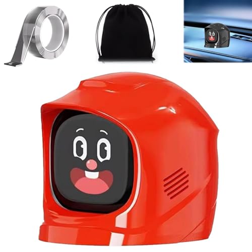 Image of Car Robot Dashboard, Smart Ai Robot Car Dashboard Companion with Animated Expressions, Cute Ai-Inspired Dashboard Buddy, for Cars Dashboard Gifts (Red)
