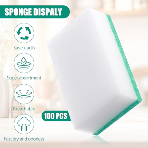 Image of SiliFine 100 Pcs Dish Sponges Bulk for Cleaning Multicolor Non Scratch Scrub Dual Sided Heavy Duty Kitchen Sponges for Dishes, Cleaning Household, Bathroom, Car Wash