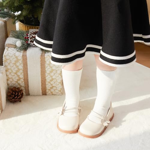 ESTINE Toddler Kids Bow School Uniform Oxford-Little Girls Flower Dress Party Shoes2