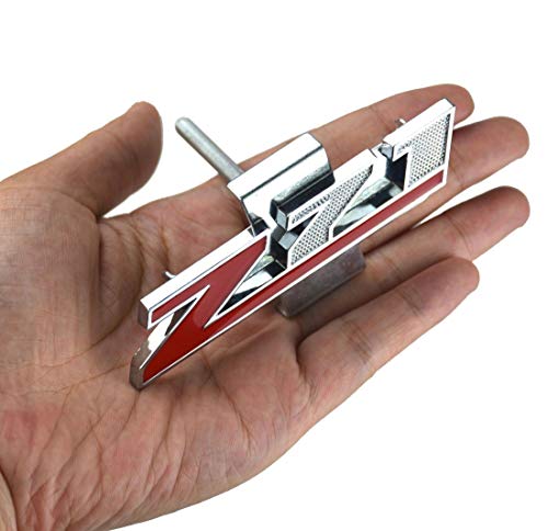 Image of Aimoll 2pcs Grille (Small) Z71 Emblem Badge Replacement for Gm Chevrolet Silverado 2500hd 3500hd Sierra Tahoe (Chrome Red)