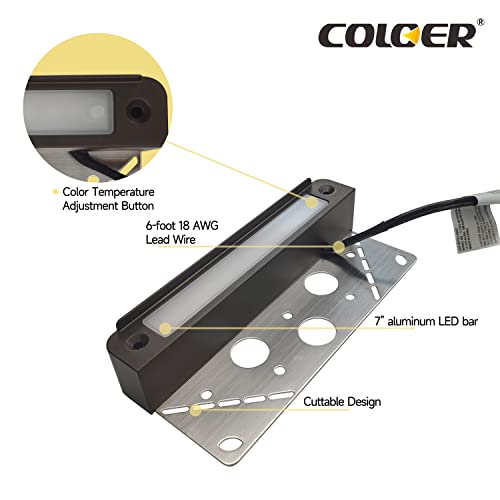Coloer 7 Inch 5W Led Hardscape Lighting,3000K/4000K/5000K 3 Color Temperature Options Outdoor Step Light,12V-15V Ac/Dc Low Voltage Ip65 Waterproof Landscape Lights,Stair Light Kit, Etl Listed(4 Pack) #TOP3