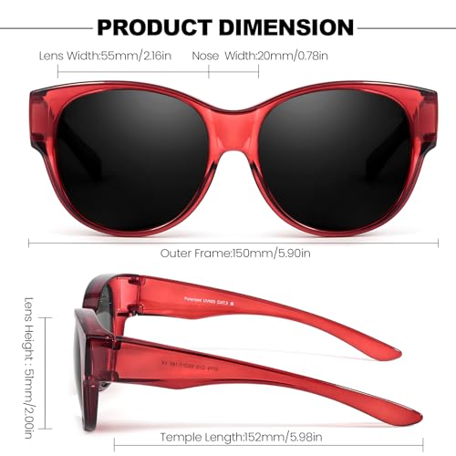 Image of Trysee Polarized Fit Over Sunglasses for Women, Trendy Oversized Wear Over Glasses Shades UV400 Protection TS5779