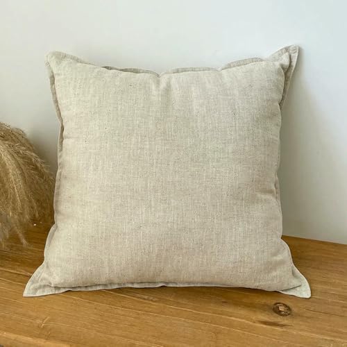 Housse de coussin décorative ramie douce couleur unie salon et lit