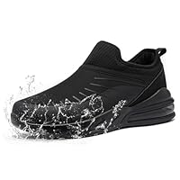 LARNMERN Zapatos Antideslizantes Mujer Zapatillas de Cocina Hosteleria Slip-On Calzado Casuales colchón Aire Camina Impermeable,negro/46 EU