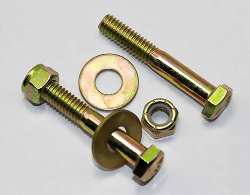 Image of 5 /16 inch x 2 inch Hex Head Bolt by Color Galvanization with Nylon Lock nut and Large Size Washer Assortment Kit,Alloy Steel,Grade 5.(8pcs Pack),by Metalsuberg