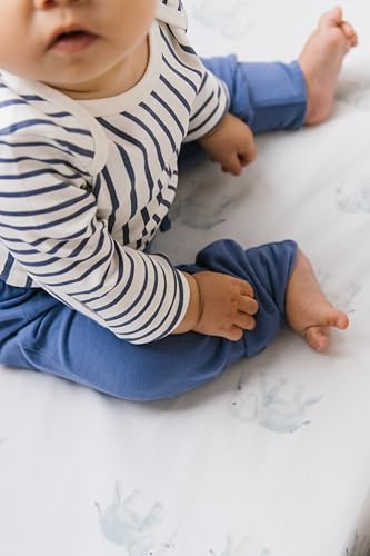 Image of Pehr Crib Sheet, Follow Me Elephant | Breathable Brushed Organic Cotton for Soft Sleep | Fits Standard Crib Mattresses up to 52 inchL x 28 inchW x 8 inchH