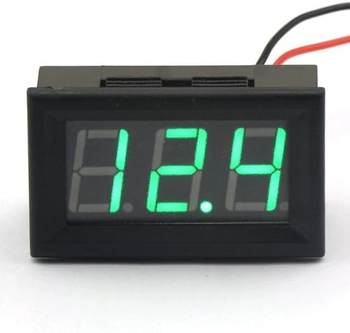 DEOK 7-100V DC Two Wire Mini Voltmeter Digital Voltage Gauge Green LED Meter