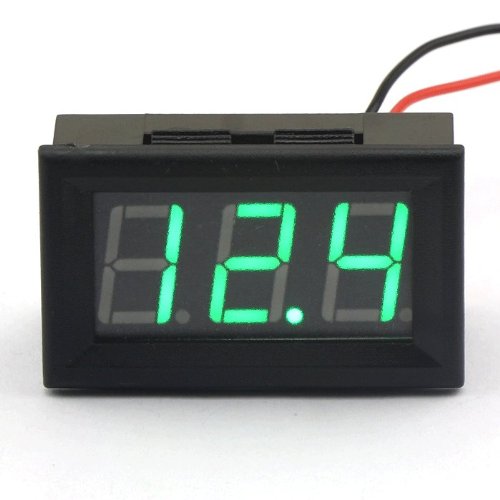 DEOK 7-100V DC Two Wire Mini Voltmeter Digital Voltage Gauge Green LED Meter
