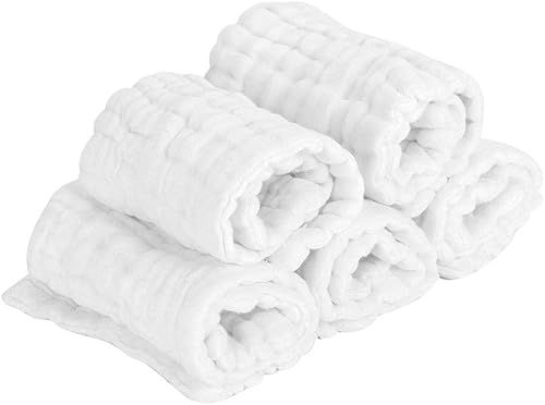 5 pañales de algodón para recién nacidos, transpirables, multifuncionales, lavables, reutilizables, toalla de peluquería para niños y niños pequeños
