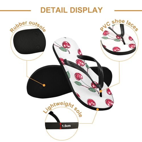 STAYTOP Delicious Cherries Flip Flops Sandals of Men's & Women's,Sandals Beach Slippers Shower Slides2
