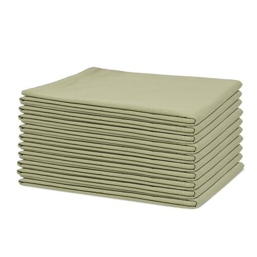 Image of Organic Cotton Bulk Sage Green Flour Sack Kitchen Towels - 50 Pack, 100% Cotton, Lint-Free, Quick-Drying and Lightweight Kitchen Towels for Baking, Cleaning and Dish Drying (Sage Green)