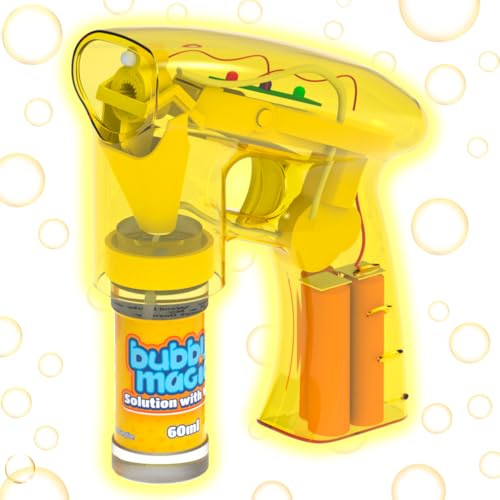 Image of Bubble Magic Light Up Electronic Bubble Blaster - Yellow