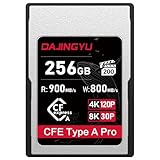 DAJINGYU Professional 256GB CFexpress Type A Memory Card, Up to 900MB/s Read Speed & 800MB/s Write Speed for 4K 120P 8K 30P Recording Video/Photo Compatible with Sony FX Cameras