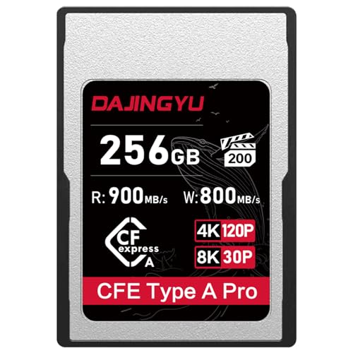 DAJINGYU �v���t�F�b�V���i�� 256GB CFexpress Type A �������[�J�[�h�A�ő�900MB/�b�̓ǂݎ�葬�x & 800MB/�b�̏������ݑ��x 4K 120P 8K 30P �^��r�f�I/�ʐ^�p Sony FX�J�����Ή�