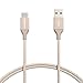 Produktbild Amazon Basics - Verbindungskabel, USB Typ C auf USB Typ A, USB-2.0-Standard, doppelt geflochtenes Nylon, 0,9 m, Gold