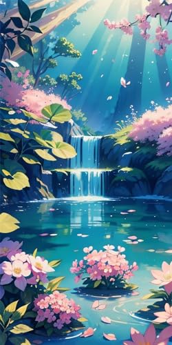 Diamond painting fleur cascade géant pour sublimer votre salon avec un puzzle art strass 5D