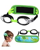 Vvinca Kids Goggles for Swimming with Pain-Free Fabric Strap Cover, No Hair Pulling, Anti-Fog Swimmi