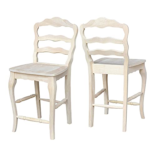 International Concepts Unfinished Versailles Counter Height Stool, 24-Inch, Brown #TOP5