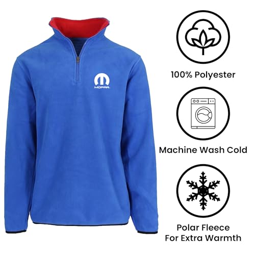 Image of JH DESIGN GROUP Men's Mopar logo Quarter Zip Fleece Sweatshirt Jacket 2 Colors