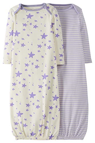 Image of Moon and Back Baby Girls' Organic Cotton Long-Sleeve Sleeper Gown