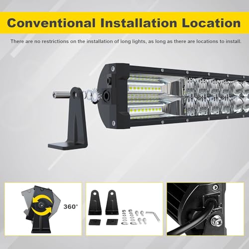 Image of 5D 52Inch Curved LED Light Bar + 4Inch White /Amber Strobe LED Pods