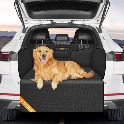 Looxmeer Car Boot Protector for Dogs with Side Protection, Car Boot Universal Dog Blanket, Boot Protection Mat, Waterproof, Non-Slip, Scratch-Resistant, Boot Cover for Car Van SUV, Black