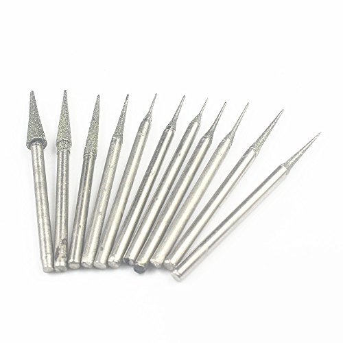 Juego de fresas de diamante 2.35mm para herramientas rotativas miniatura 2