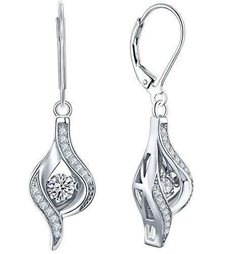 YL Eye Dangle Earrings 925 Sterling Silver Halo Earrings Cubic Zirconia Jewelry for Women