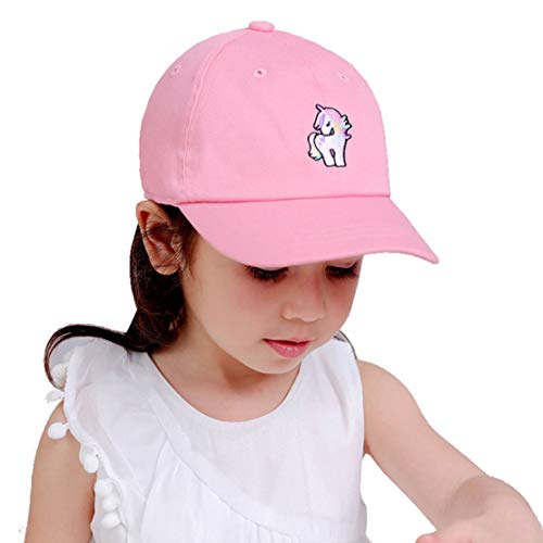Unicorn-Cotton Baseball-Hats Infant-Toddler - Baby Girls Sun Protection Child Hats (Pink, L 50-52cm Suggested for 2-6 Years)