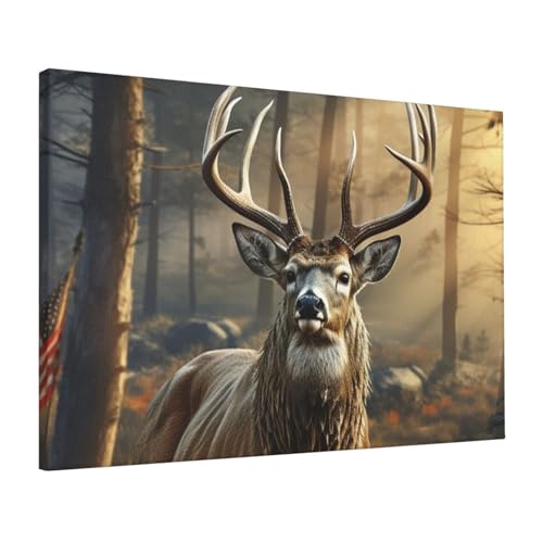 Saison de chasse au cerf poster mural suspendu pour créer un salon chaleureux