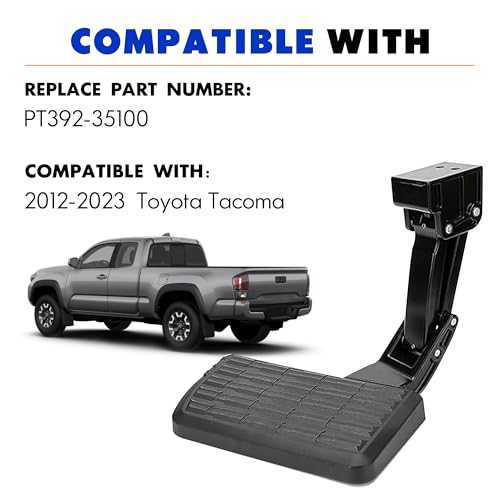 ASOPARTS Rear Bed Step Tailgate Bedstep Compatible with Toyota Tacoma 2012 2013 2014 2015 2016 2017 2018 2019 2020 2021 2022 2023 Folding Truck Step Retractable Bumper Tailgate Step # PT392-35100 - Thumbnail 2