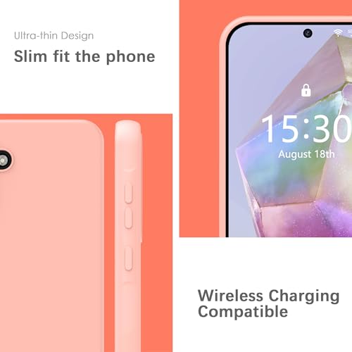 Image of YATWIN Silicone Back Case for Samsung Galaxy A35, Soft-Touch Phone Back Cover for Samsung Galaxy A35 - Pink