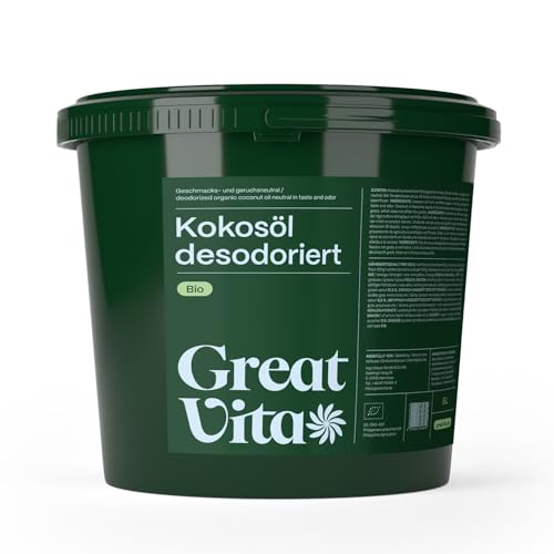 GreatVita Bio Kokosöl, Geschmacksneutral (desodoriert), 1er Pack (1 x 5000 ml)