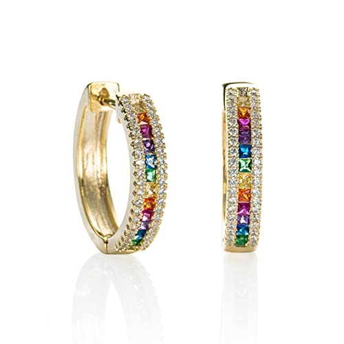 Namana Orecchini a Cerchio da Donna con Pietre di Zirconi Cu...