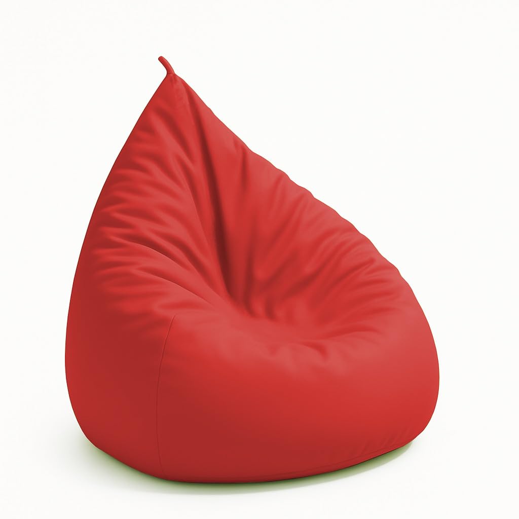 chilly pilley Pouf Coussin De Sol Intérieur Extérieur Faux Cuir pour Enfants Et Adultes Plusieurs Couleurs Et Tailles Au Choix (85x65. Rouge)