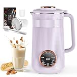 Nut Milk Maker Machine 35oz, 10 Stainless Steel Blades for Homemade Almond Oat Coconut Plant-Based Milk, 8-in-1 Self-Cleaning Auto Keep Warm & Boil Water, 12H Delay Start for Non-Dairy Beverages