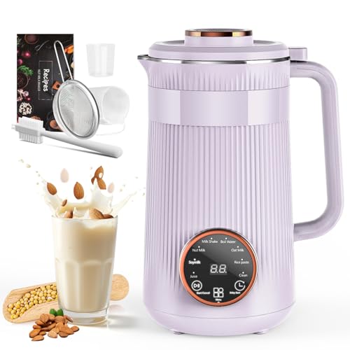 Nut Milk Maker Machine, 35oz Homemade Soy, Almond, Oat, Coconut, Plant Based and Non Dairy Beverages, 8 in 1 Automatic Soybean Machine With 12H Delay Start/Keep Warm/Boil Water