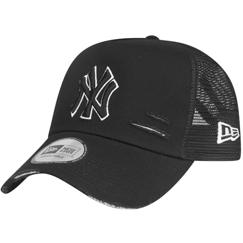 New Era Mesh Trucker Cap Distressed New York Yankees schwarz
