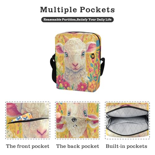 Easter Lamb messenger bag crossbody Crossbody Bags For Women Cross Body Purse Adjustable Strap for Shopping work2