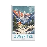 LNUYITR Vintage-Reiseposter Zugspitze Alpen (20 x 30 cm), 