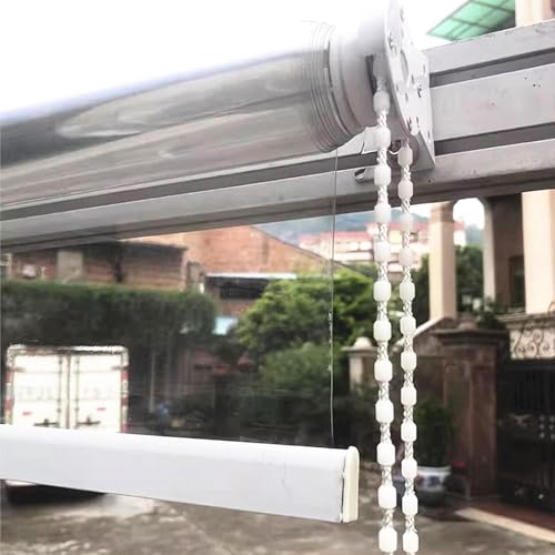 Clear Roll Up Blinds Waterproof Transparent Waterproof Pvc Roller Blind,outdoor Patio Transparent Roller Shades, Clear Plastic Roll Up Blind ,Rainproof Window Blind,for Reception,Home Kitchen(160W x 2