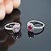 Bellitia Jewelry Women's 925 Sterling Silver Pink Padparadscha Sapphire Ring, Fashion Promise Anniversary Propose Wedding Ring with Simulated Gemstones for Women, Size 7