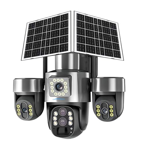 Image of XUGA Cybernautt X18F 3 Lens Dual Solar 4G Camera | Solar continuous charge 3-lens outdoor security camera. Works with Airtel 4G SIM cards. Mobile control for all 3 lenses.