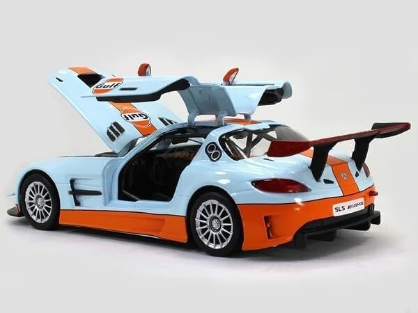 Image of Happy Hues Die-Cast Metal Toy Car 1:32 Scale - Premium Racing Model with Opening Doors & Durable Alloy Body, Best Collectible Gift for Kids (Blue)