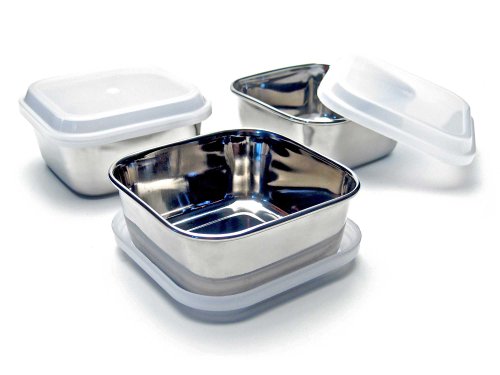 Steeltainer Square Stainless Steel Snack Container (Set of 3)