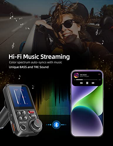 image for Nulaxy Car Bluetooth Transmitter, Strong Microphone Bluetooth Car Radi